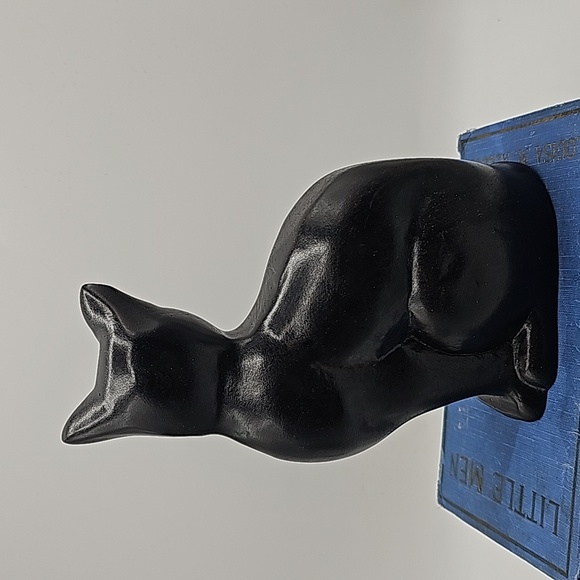 Vintage Black Cat Figurine Paperweight Bookend Doorstop in Heavy Resin 9" 2.4lb - Picture 8 of 11